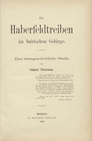 Die Haberfeldtreiben im bairischen Gebirge. Eine sittengeschichtliche Studie. Titelblatt. 1897
